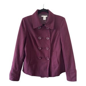 90’s Charlotte Russe Plum Double-Breasted Pea Coat